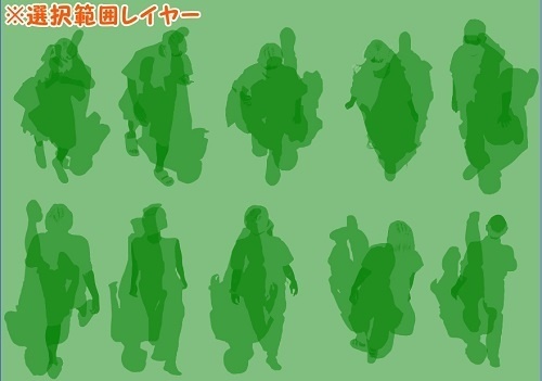 【マンガ背景用素材】【モブ】ウォーカー_俯瞰10人(春夏秋服)②【夜/昼/トーンなしセット】【7変化対応】【zip転送で中身はclipファィル】
