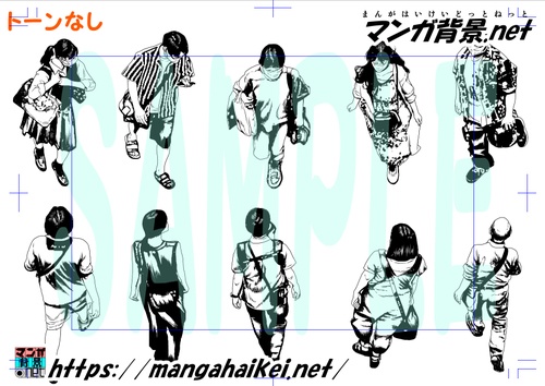 【マンガ背景用素材】【モブ】ウォーカー_俯瞰10人(春夏秋服)②【夜/昼/トーンなしセット】【7変化対応】【zip転送で中身はclipファィル】