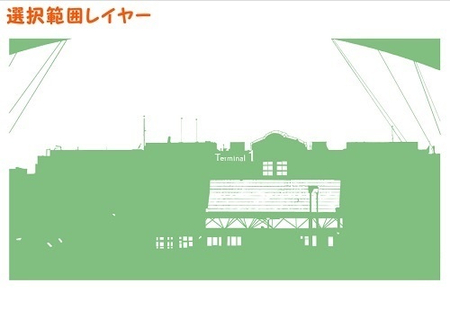 【マンガ背景用素材】【空港】H_外観②【夜/昼/トーンなしセット】【3変化対応】【zip転送で中身はclipファィル】