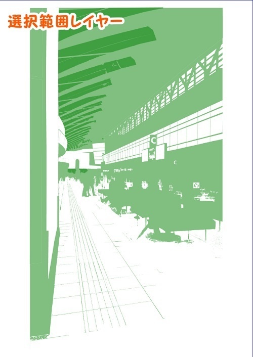 【マンガ背景用素材】【空港】H_ホール26【夜/昼/トーンなしセット】【3変化対応】【zip転送で中身はclipファィル】