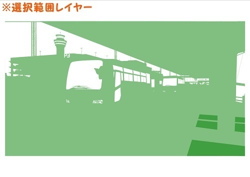 【マンガ背景用素材】【空港】H_バス乗り場⑥【夜/昼/トーンなしセット】【3変化対応】【zip転送で中身はclipファィル】