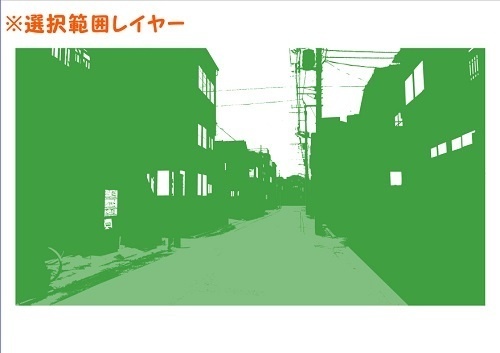 【マンガ背景用素材】【住宅街】中路地⑮【夜/昼/トーンなしセット】【3変化対応】【zip転送で中身はclipファィル】