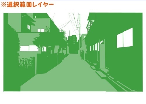 【マンガ背景用素材】【住宅街】中路地⑪【夜/昼/トーンなしセット】【3変化対応】【zip転送で中身はclipファィル】