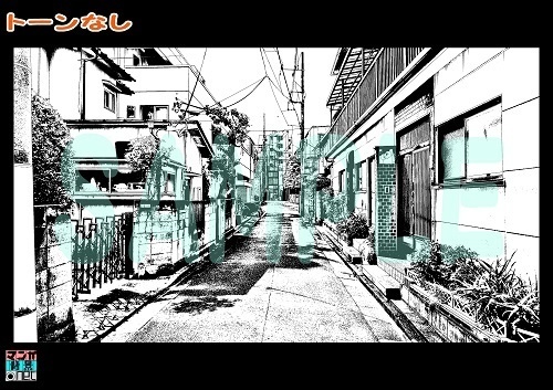 【マンガ背景用素材】【住宅街】中路地⑪【夜/昼/トーンなしセット】【3変化対応】【zip転送で中身はclipファィル】