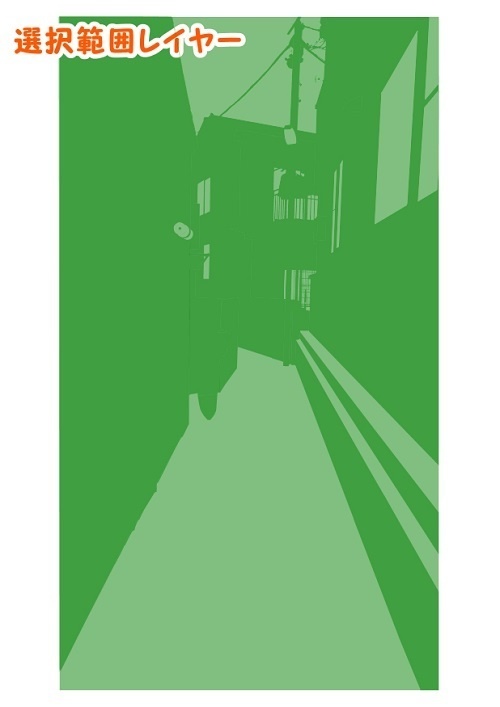 【マンガ背景用素材】【住宅街】峡路地⑥【夜/昼/トーンなしセット】【3変化対応】【zip転送で中身はclipファィル】