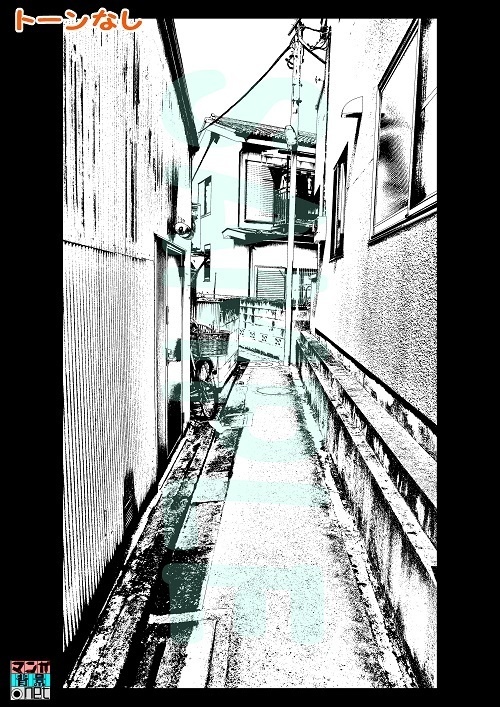 【マンガ背景用素材】【住宅街】峡路地⑥【夜/昼/トーンなしセット】【3変化対応】【zip転送で中身はclipファィル】