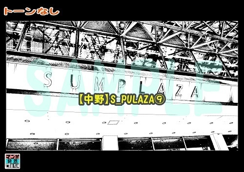 【マンガ背景用素材】【中野】S_PULAZA⑨【夜/昼/トーンなしセット】【3変化対応】【zip転送で中身はclipファィル】
