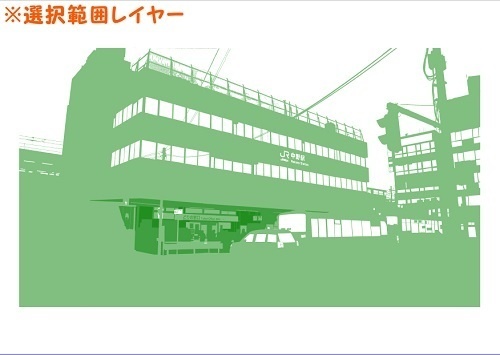 【マンガ背景用素材】【中野】中野駅_南口①【夜/昼/トーンなしセット】【3変化対応】【zip転送で中身はclipファィル】