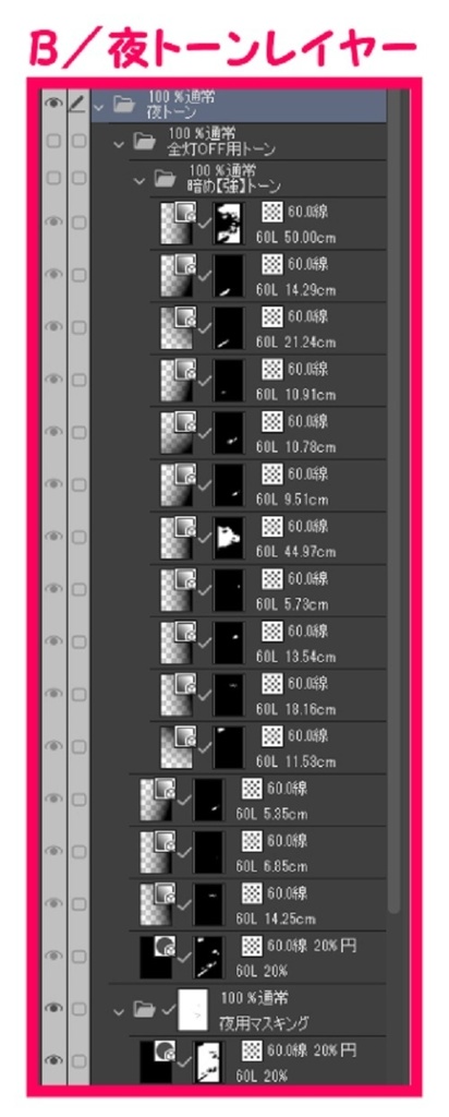 【マンガ背景用素材】【中野】商業施設BW⑰【夜/昼/トーンなしセット】【3変化対応】【zip転送で中身はclipファィル】