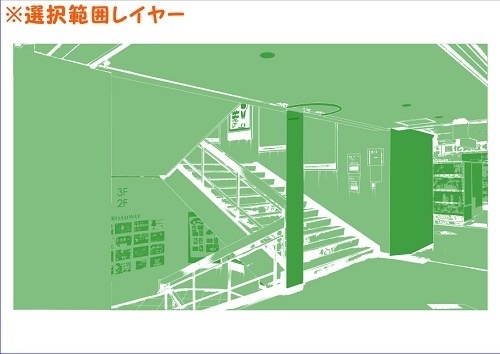 【マンガ背景用素材】【中野】商業施設BW_階段①【夜/昼/トーンなしセット】【3変化対応】【zip転送で中身はclipファィル】