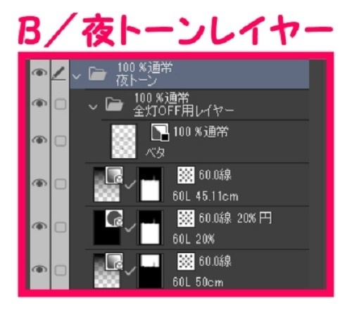 【マンガ背景用素材】【展望ビル】俯瞰ビル⑥【夜/昼/トーンなしセット】【3変化対応】【zip転送で中身はclipファィル】