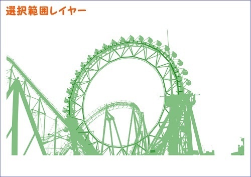 【マンガ背景用素材】【遊園地】K_観覧車①【夜/昼/トーンなしセット】【3変化対応】【zip転送で中身はclipファィル】