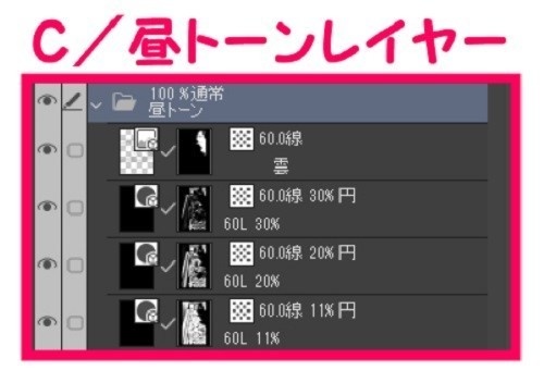 【マンガ背景用素材】【遊園地】園外_待ち合わせ場所①【夜/昼/トーンなしセット】【3変化対応】【zip転送で中身はclipファィル】