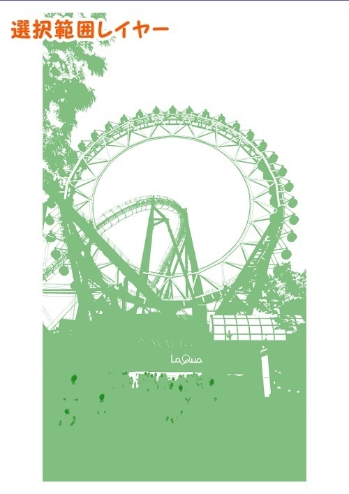 【マンガ背景用素材】【遊園地】K_観覧車⑫【夜/昼/トーンなしセット】【3変化対応】【zip転送で中身はclipファィル】