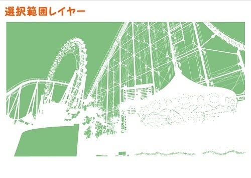 【マンガ背景用素材】【遊園地】K_観覧車&コースター⑤【夜/昼/トーンなしセット】【3変化対応】【zip転送で中身はclipファィル】