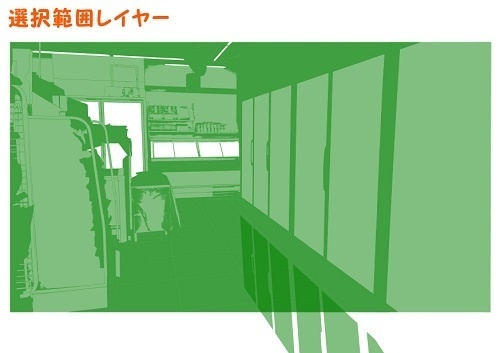 【マンガ背景用素材】【コンビニ】F_店内⑥【夜/昼/トーンなしセット】【3変化対応】【zip転送で中身はclipファィル】