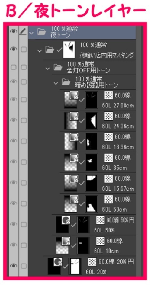 【マンガ背景用素材】【コンビニ】F_店内⑦【夜/昼/トーンなしセット】【3変化対応】【zip転送で中身はclipファィル】