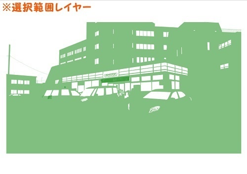 【マンガ背景用素材】【コンビニ】M_外観①【夜/昼/トーンなしセット】【3変化対応】【zip転送で中身はclipファィル】