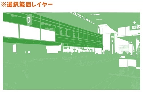 【マンガ背景用素材】【空港】H_ホール25【夜/昼/トーンなしセット】【3変化対応】【zip転送で中身はclipファィル】