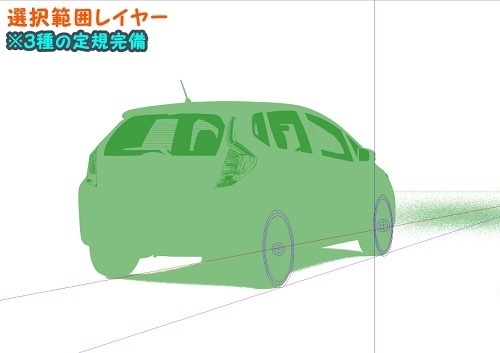 【マンガ背景用素材】【車】小型車HF_④【夜/昼/トーンなしセット】【3変化対応】【zip転送で中身はclipファィル】