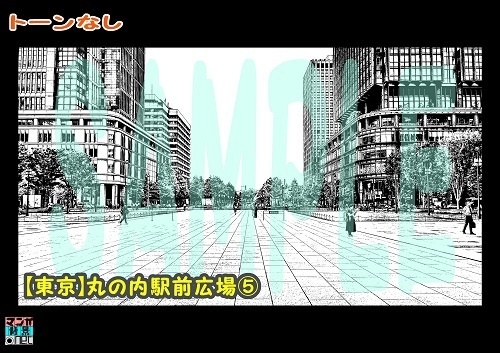 【マンガ背景用素材】【東京】丸の内駅前広場⑤【夜/昼/トーンなしセット】【3変化対応】【zip転送で中身はclipファィル】