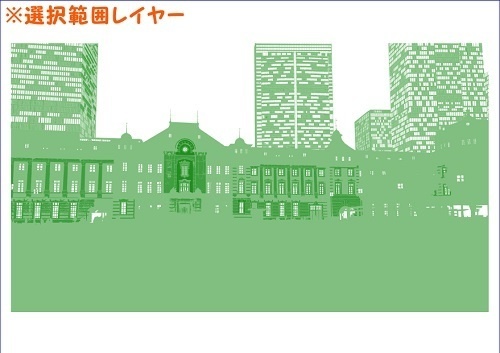 【マンガ背景用素材】【東京】丸の内駅前広場⑥【夜/昼/トーンなしセット】【3変化対応】【zip転送で中身はclipファィル】