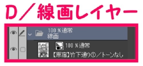 【マンガ背景用素材】【原宿】竹下通り①【夜/昼/トーンなしセット】【3変化対応】【zip転送で中身はclipファィル】
