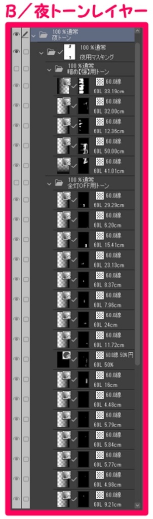 【マンガ背景用素材】【原宿】竹下通り⑤【夜/昼/トーンなしセット】【3変化対応】【zip転送で中身はclipファィル】