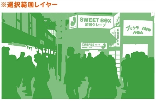 【マンガ背景用素材】【原宿】竹下通り⑤【夜/昼/トーンなしセット】【3変化対応】【zip転送で中身はclipファィル】