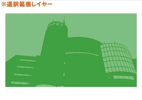 【マンガ背景用素材】【原宿】ファッションビル_L①【夜/昼/トーンなしセット】【3変化対応】【zip転送で中身はclipファィル】