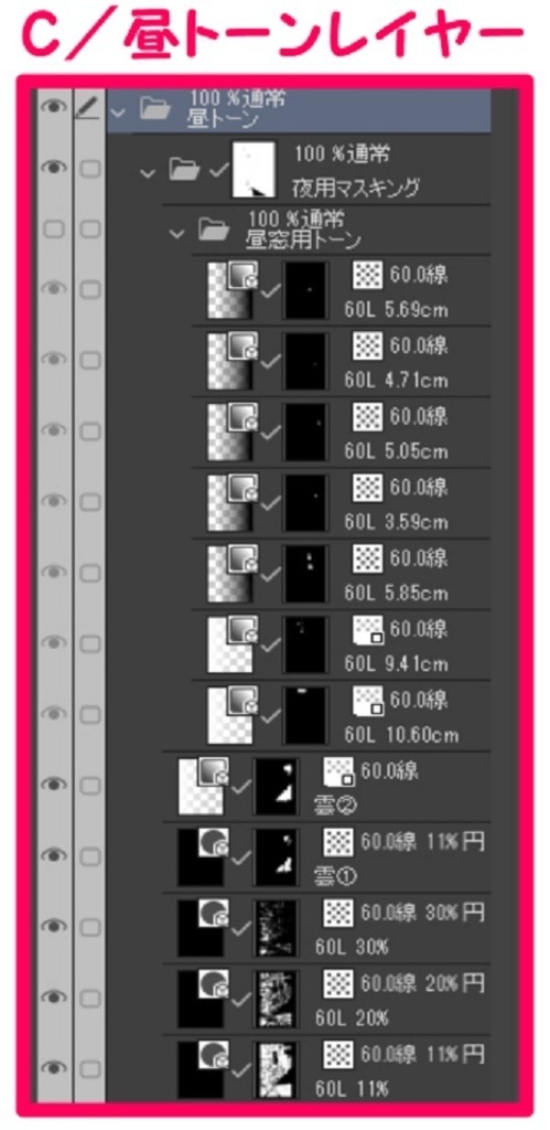 【マンガ背景用素材】【原宿】竹下通り⑬【夜/昼/トーンなしセット】【3変化対応】【zip転送で中身はclipファィル】