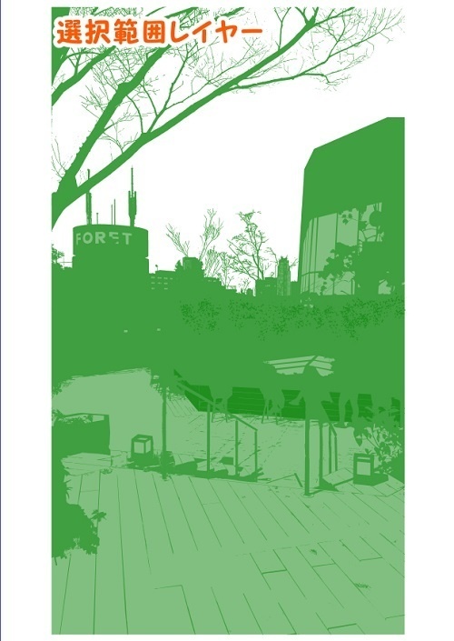 【マンガ背景用素材】【原宿】ファッションビル_TP⑬【夜/昼/トーンなしセット】【3変化対応】【zip転送で中身はclipファィル】