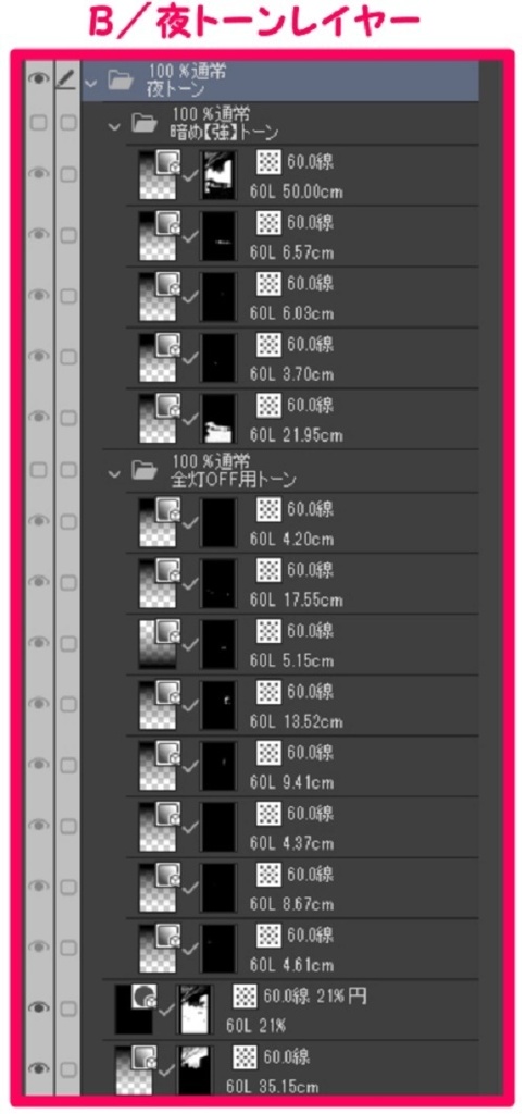 【マンガ背景用素材】【原宿】ファッションビル_TP⑬【夜/昼/トーンなしセット】【3変化対応】【zip転送で中身はclipファィル】