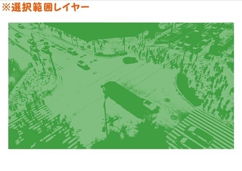 【マンガ背景用素材】【原宿】交差点②【夜/昼/トーンなしセット】【3変化対応】【zip転送で中身はclipファィル】