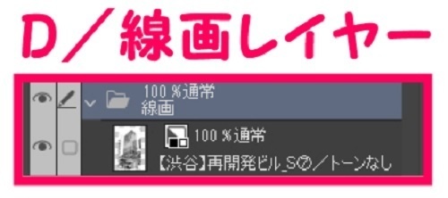 【マンガ背景用素材】【渋谷】再開発ビル_S⑦【夜/昼/トーンなしセット】【3変化対応】【zip転送で中身はclipファィル】