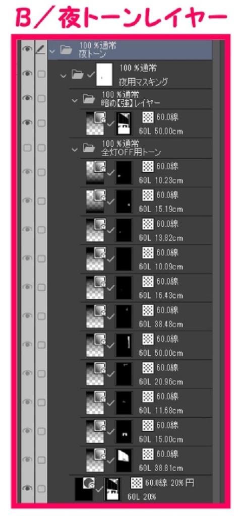 【マンガ背景用素材】【渋谷】再開発ビル_S⑥【夜/昼/トーンなしセット】【3変化対応】【zip転送で中身はclipファィル】