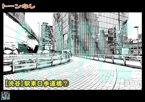 【マンガ背景用素材】【渋谷】駅東口歩道橋⑦【夜/昼/トーンなしセット】【3変化対応】【zip転送で中身はclipファィル】