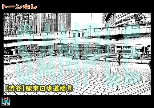【マンガ背景用素材】【渋谷】駅東口歩道橋⑧【夜/昼/トーンなしセット】【3変化対応】【zip転送で中身はclipファィル】