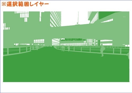 【マンガ背景用素材】【渋谷】駅東口歩道橋⑧【夜/昼/トーンなしセット】【3変化対応】【zip転送で中身はclipファィル】