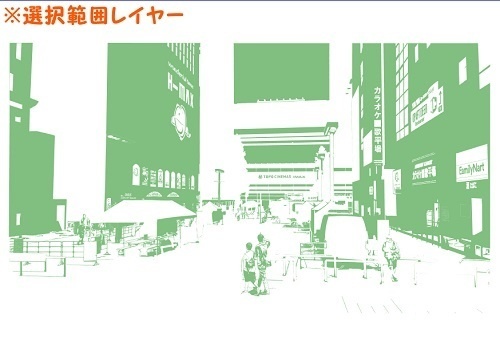 【マンガ背景用素材】【新宿】歌舞伎町_トー横⑤【夜/昼/トーンなしセット】【3変化対応】【zip転送で中身はclipファィル】