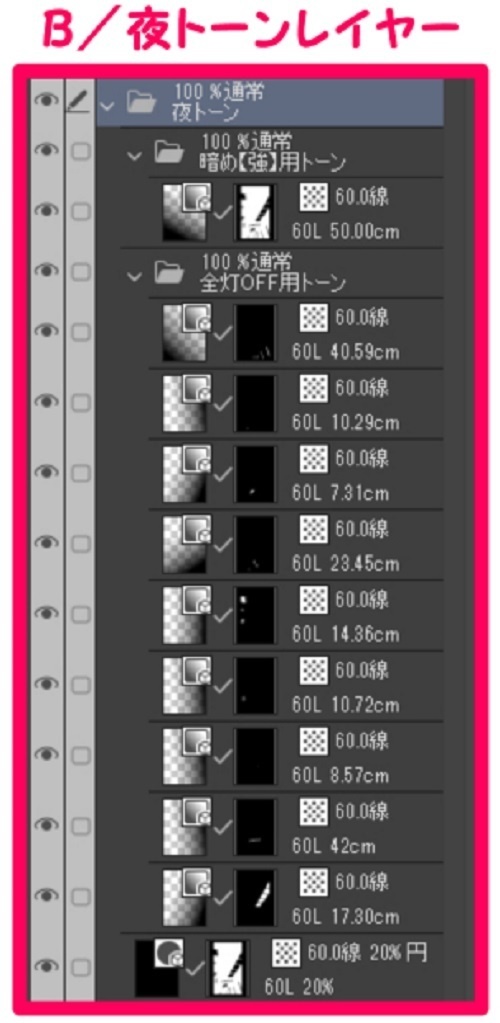 【マンガ背景用素材】【高円寺】高架下_飲食店⑯【夜/昼/トーンなしセット】【3変化対応】【zip転送で中身はclipファィル】