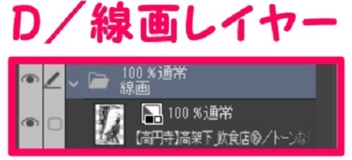 【マンガ背景用素材】【高円寺】高架下_飲食店⑯【夜/昼/トーンなしセット】【3変化対応】【zip転送で中身はclipファィル】