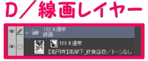 【マンガ背景用素材】【高円寺】高架下_飲食店⑰【夜/昼/トーンなしセット】【3変化対応】【zip転送で中身はclipファィル】