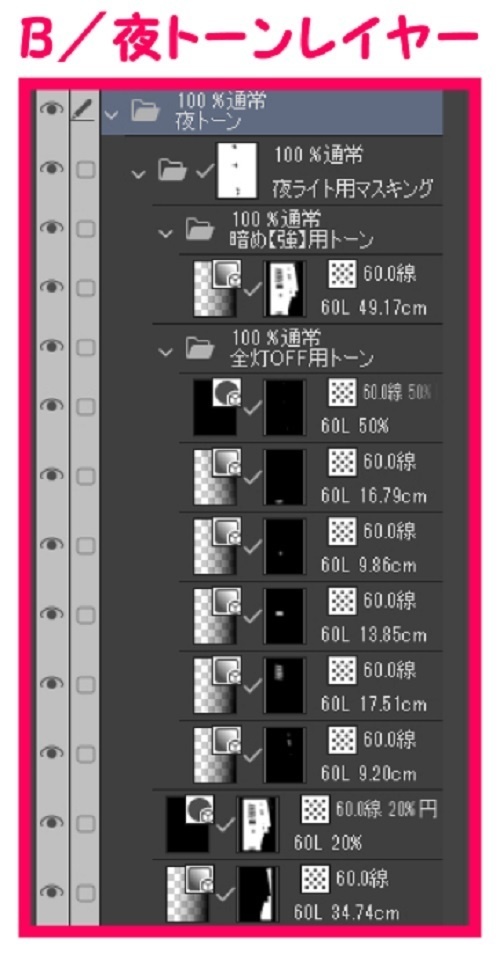 【マンガ背景用素材】【レストラン】S_外観⑥【夜/昼/トーンなしセット】【3変化対応】【zip転送で中身はclipファィル】