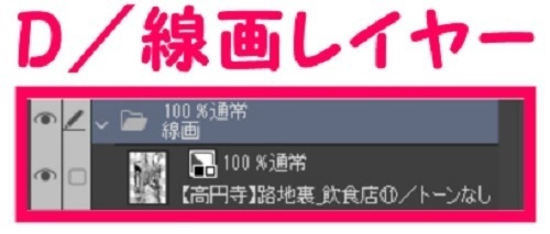 【マンガ背景用素材】【高円寺】路地裏_飲食店⑪【夜/昼/トーンなしセット】【3変化対応】【zip転送で中身はclipファィル】