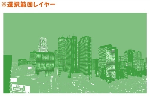 【マンガ背景用素材】【新宿】高層ビル③【夜/昼/トーンなしセット】【3変化対応】【zip転送で中身はclipファィル】