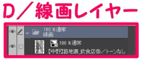 【マンガ背景用素材】【中野】路地裏_飲食店⑮【夜/昼/トーンなしセット】【3変化対応】【zip転送で中身はclipファィル】