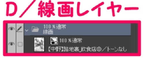 【マンガ背景用素材】【中野】路地裏_飲食店⑧【夜/昼/トーンなしセット】【3変化対応】【zip転送で中身はclipファィル】