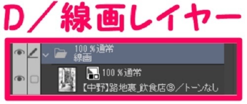 【マンガ背景用素材】【中野】路地裏_飲食店⑨【夜/昼/トーンなしセット】【3変化対応】【zip転送で中身はclipファィル】