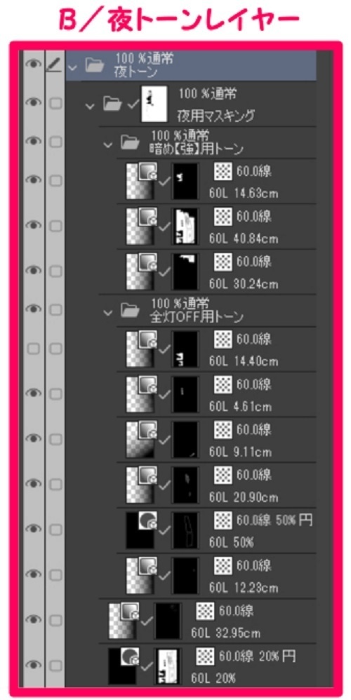 【マンガ背景用素材】【原宿】竹下通り⑨【夜/昼/トーンなしセット】【3変化対応】【zip転送で中身はclipファィル】